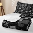 thumbnail image 4 of Homewish Gray Futuristic Cubes Twin Quilt Set,Contemporary Art Twin Coverlet Set,2-Piece, 4 of 7