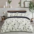 thumbnail image 3 of Chanasya Ultra Soft Floral Print 2-Piece Bedding Duvet Cover Set Twin - Luxurious Brushed Microfiber Comforter Cover - Zipper Closure Reversible Print (1 Duvet Cover & 1 Pillowcase ) Ivory Black, 3 of 3