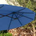 thumbnail image 3 of TENGDA Outsunny 9.5  Double-sided Patio Umbrella with 3 Air Vents Tilt and Crank Outdoor Umbrella Navy Blue On-Site, 3 of 10