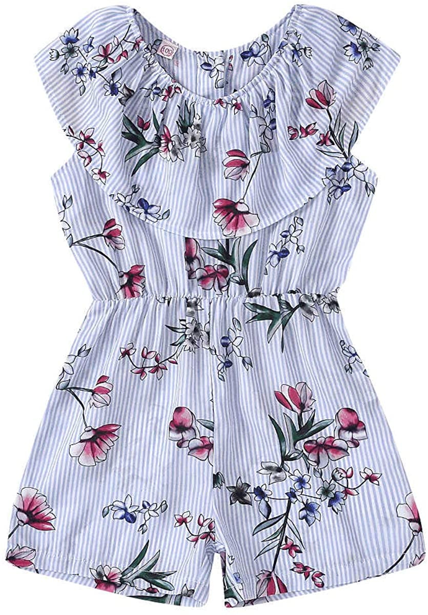 stripe flower embroidery one piece