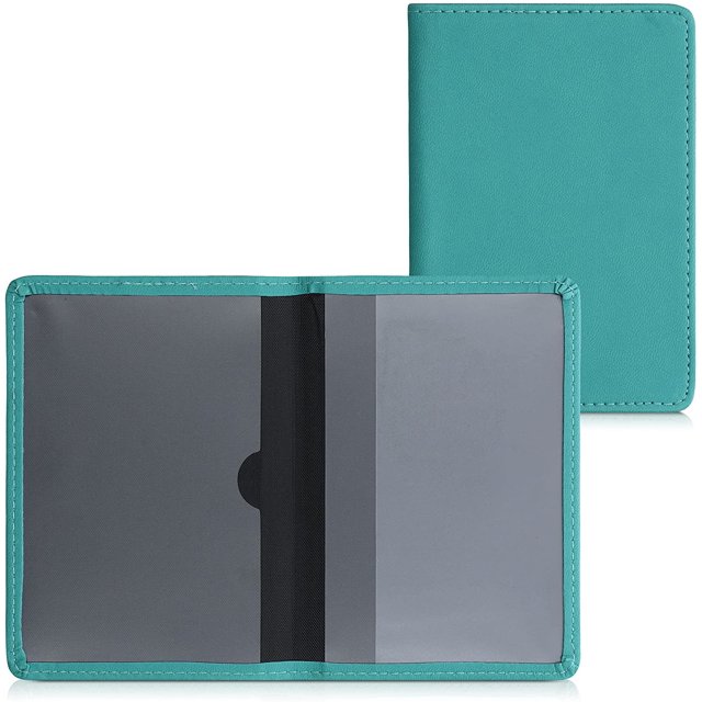 Porte-Documents d'Immatriculation et d'Assurance - Porte-Documents de Voiture pour documents et Cartes de Véhicule - Cuir PU - Turquoise
