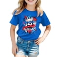 thumbnail image 4 of Quealent Kids Toddler Little Girls 250 Years Anniversary USA Shirt 250th Birthday 4th of July T-Shirt Patriotic Top (Blue, 3-4 Years), 4 of 5