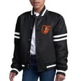 thumbnail image 3 of Youth Starter  Black Baltimore Orioles Team Logo Full-Snap Satin Varsity Jacket, 3 of 4