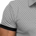thumbnail image 5 of FAWUUDO Men's Print Shirts Half Button Lapel Collar Casual Silm Fit Short Sleeve with Pocket Gray, 5 of 6
