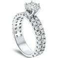thumbnail image 2 of Pompeii 2 3/8ct Diamond Pave Double Row Engagement Ring 14K White Gold (G/H,I1), 2 of 4