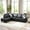 BK-Left-Sofa without Ottoman, variant on MAYEERTY 103.5" Modular Sofa, 3-Piece Sectional Couches for Living Room, Faux Leather Sofa Set with Ottoman, Black(Left)