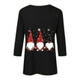 thumbnail image 4 of larppty Christmas 3/4 Sleeve Shirts for Women Funny Gnome Print Womens Christmas Holiday Tshirts Clothes Tops (Black, M), 4 of 4