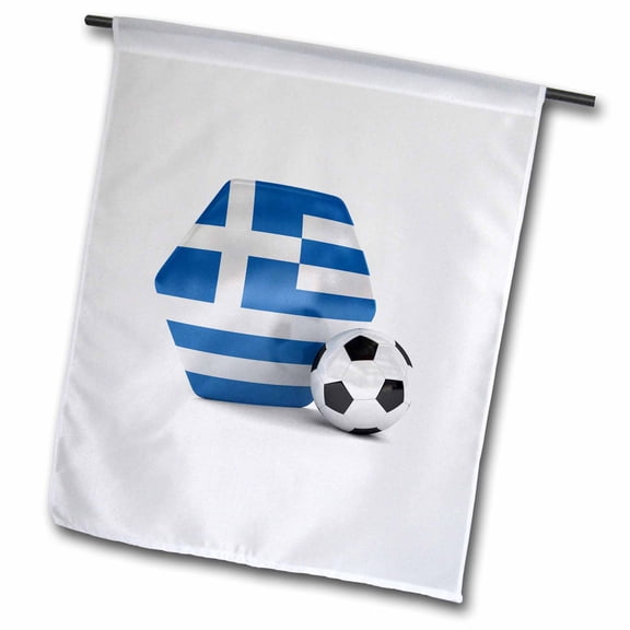3dRose, Greece Soccer Ball, 12 x 18 inch Garden Flag
