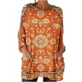 thumbnail image 1 of Craaazy Chemises Thermiques pour Femmes Col Rond Imprimés Rétro Manches Longues Vêtements Amples avec Poches Cadeaux, 1 of 7