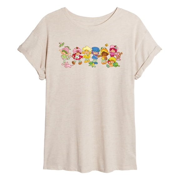 Strawberry Shortcake - Shortcake And Friends - Juniors Oversized Graphic T-Shirt
