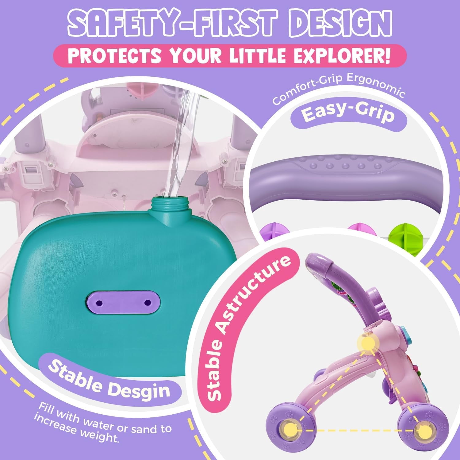 Aijohnny Baby Walker Toys,Push Walker for Boys & Girls Learning , Early Educational Toys for Kids , Birthday Gifts for Toddler 6-18 Months