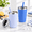 Blue + Gray-8 Fl Oz (Pack of 2), variant on Blue 8 Fl Oz (Pack of 1) Stackable Stainless Steel Smoothie Tumbler