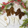 thumbnail image 3 of 15 Pcs 6 Inch Christmas Velvet Bows, Vintage Velvet Ribbon Christmas Bows for Gift Wrappings, Xmas Tree Topper & Garland, Wreath Bows Christmas Decorations(Cream,brown), 3 of 12