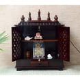 thumbnail image 3 of Wooden Temple With Doors For Home And Office / Wooden Temple / Wall Hanging And Table For Mandir / Mandir For Home / Pooja Ghar, 3 of 5