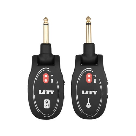 Portable UHF Wireless Guitar Transmitter and Receiver Set 50M Transmission Range Built-in Rechargeable Lithium Battery for Bass Electric Guitar (Best Electric Range For The Money)