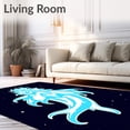 thumbnail image 2 of ODIKA 2'x3' Machine Washable Non-Slip Area Rug, Ethereal Apparition Stitch Project High Traffic Rug with Pad, Blue, 742953, 2 of 8