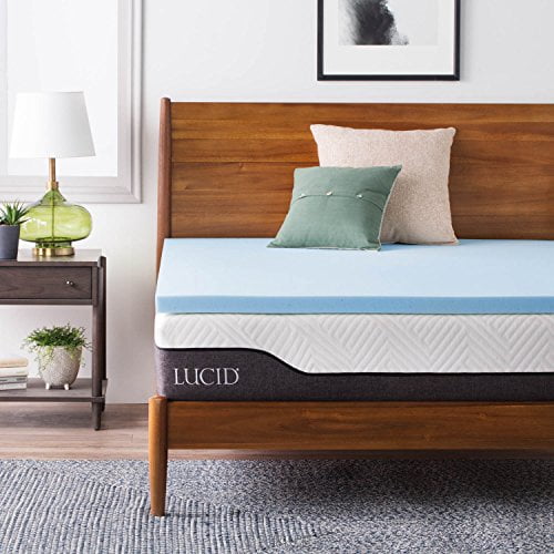 LUCID 2 Inch Gel Infused Memory Foam Mattress Topper Queen Walmart
