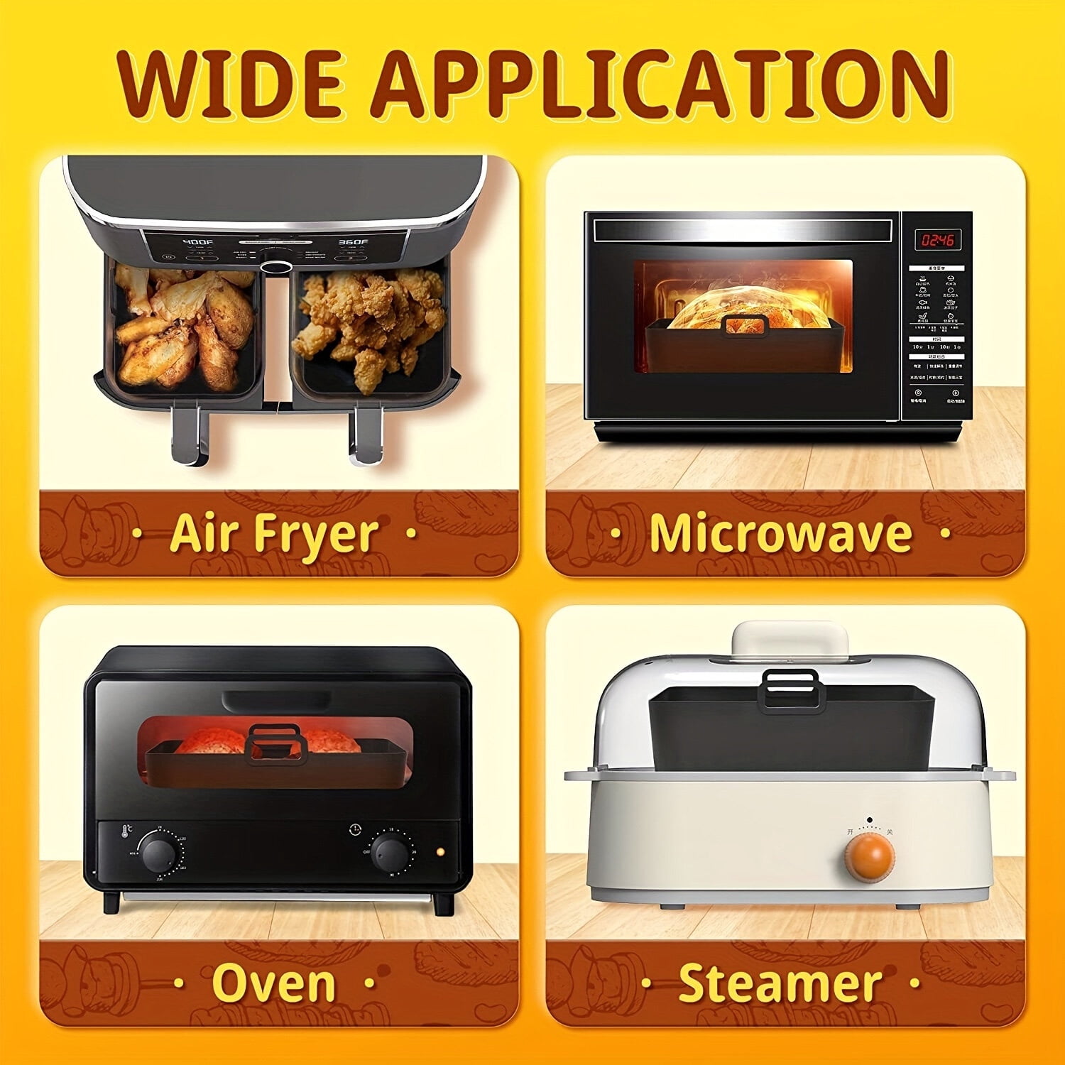 11pcs Ninja Air Fryer Accessories Set For Dual-Basket Air Fryers, Air Fryer Racks, Silicone Air Fryer Liners, Oil Brush, Kitchen Tongs, Coating Pan, Paper Liners, Silicone Gloves - Complete Gift Set