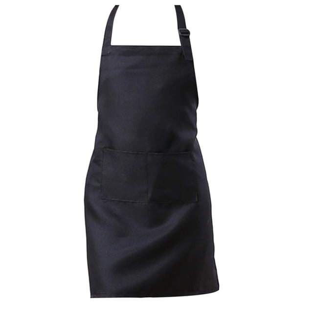 Delantal para niños mayimx chef Babero agradable para la piel con bolsillo cocina Color negro L