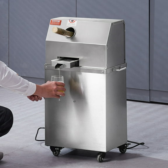 KFFKFF 800W Electric Sugar Cane Juicer 661LBS/H Output 3 Rollers 2.4" Large Inlet