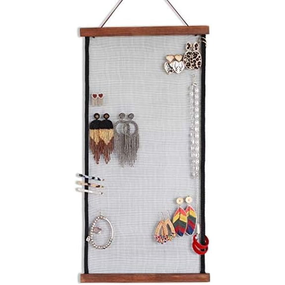 Earring Organizer Wall Monut Earring Holder Display Hanging Jewelry Organizer for Studs Dangle Earrings and Necklaces Holder Rack for Women Girl Gift