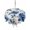 Gray Blue Off White Dark Blue, variant on Outdoor Table Cloth with Umbrella Hole and Zipper, Blue Floral Waterproof Round Tablecloth 54 Inch, Watercolor Country Flower Pastoral Rose Washable Table Cover for Outside Party Patio Picnic