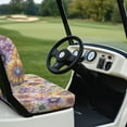 thumbnail image 4 of Binienty Purple Boho Mandala Seat Covers for Golf Cart Club Car Old Ds Golf Cart Seat Cover Front Only Soft Fabric Washable Bench and Backrest Covers 2-Piece Golfcart Seats Decoration, 4 of 8