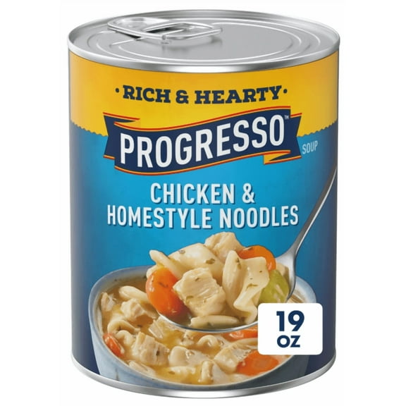 Progresso Rich and Hearty Chicken and Homestyle Noodles Canned Soup, 19 oz  ( CASE OF 8 )