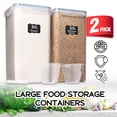 thumbnail image 4 of 2-Pack 8.5L Airtight Food Storage Containers with Leakproof Lids, BPA-Free Stackable Organizers for Dry Food, Rice, Pasta & Pet Food, with Measuring Cups & Labels, 4 of 10