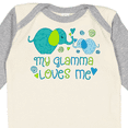 thumbnail image 4 of Inktastic My Glamma Loves Me Cute Elephants Boys or Girls Long Sleeve Baby Bodysuit, 4 of 5