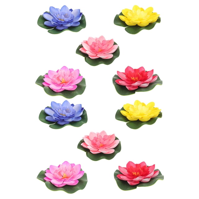 unbranded 10Ud Hojas De Loto Artificial Eva Para Estanques Peceras Y Flotantes