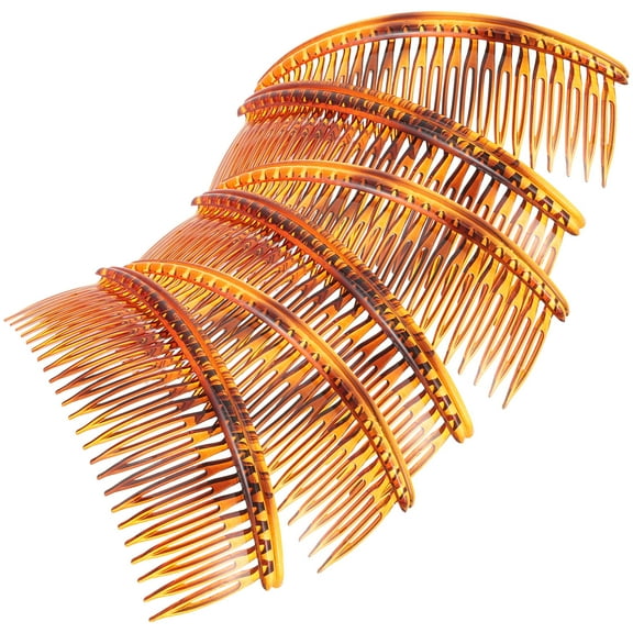 OFFIGAM 6 Pcs Clear Hair Combs Slides for Women, Elegant Light Brown Hair Styling Accessories