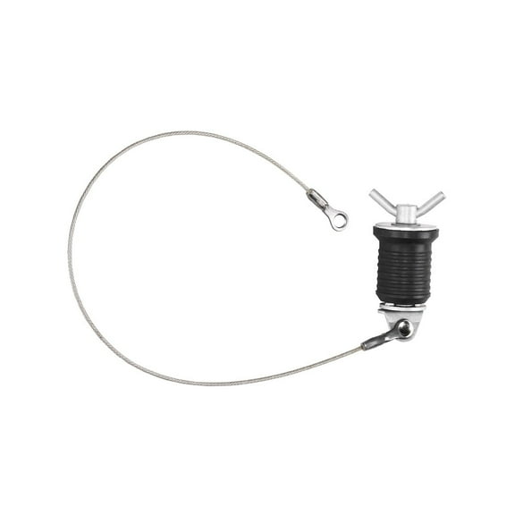 WhiteCap S-0211C Boat Drain Plug Bailer 1" Dia Alum w/Stainless Cable And Nut