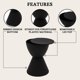 thumbnail image 3 of Mesa auxiliar LeisureMod Boyd Modern Hourglass con almacenamiento negro, 3 of 9