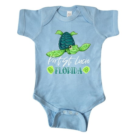 

Inktastic Port St. Lucie Florida Happy Sea Turtle Gift Baby Boy or Baby Girl Bodysuit