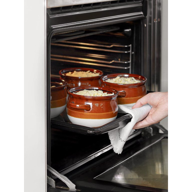LE TAUCI French Onion Soup Bowls - 22 Oz Ceramic, Oven & Dishwasher Safe, Set Of 4 With Handles