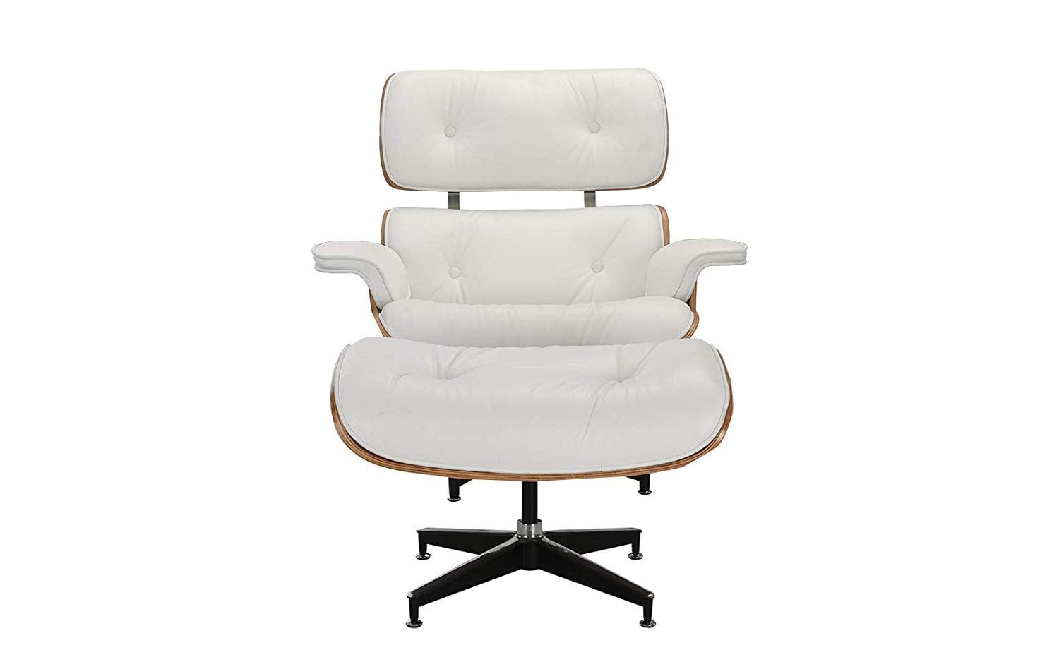 Mid Century Modern Swivel Lounge Chair And Ottoman White Walmart Com Walmart Com