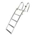 thumbnail image 2 of Boat 4 Step Boat Pontoon Ladder 316 Stainless Steel Anti Slip Folding Telescoping Deck Ladder with Pedal Hand Railing for Swimming Pool Marine, 2 of 7