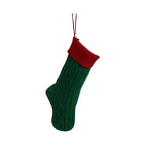Wadada Christmas Stockings: White Cable Knit Patterns Fireplace Stockings, Rustic Hanging Xmas Stockings Farmhouse Boho Green Knitted Stocking Decorations for Family Holiday Decor