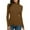 Brown, variant on WREESH Womens Fashion Slim T-Shirts Turtleneck Solid Color Pullover Long Sleeve Tops Turtleneck Knitting Tshirt Slim Blouse Tops Brown