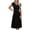 Black, variant on SELONE Midi Summer Dresses for Women Belt Hawaiian Dresses Ruched Short Sleeve A-Line Dresses Crew Neck Clothes Black M