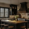thumbnail image 6 of Single 5.13" Wide Cord Hung Farmhouse Antique Gold Glass Pendant Rustic Kitchen Hanging Lamp With Clear Teardrop Shade, 6 of 6