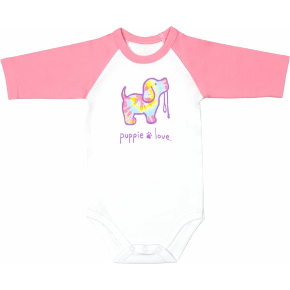 Tie Dye - 6-12 Months 3/4 Length Pink Sleeve Onesie