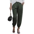 thumbnail image 1 of Pantalones con cordones de cintura alta de Europa y América, pantalones casuales elegantes a juego de color sólido para mujer., 1 of 6