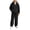 Black, variant on Boys Sweatsuit 2 Piece Outfits Waffle Quarter Zip Hooded Sweatshirt and Wide Leg Sweatpants Fall Winter Lounge Workout Activewear