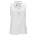 thumbnail image 6 of Spring Tops for Women Sleeveless Button Down Blouses Solid Casual Loose V Neck Tank Womens Shirts White L, 6 of 6
