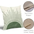 thumbnail image 5 of Green Boho Sun Pillow Covers 18x18 Set of 2 Bohemian Design Sunrise Sunset Abstract Sunshine Print Decorative Throw Pillows Outdoor Pillowcase Linen Farmhouse Cushion Case Decor for Couch Sofa Bed, 5 of 6