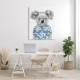 thumbnail image 2 of Stupell Industries Monochrome Koala Blue Aloha Shirt Hibiscus Botanicals Canvas Wall Art, 36 x 48, Design by Balazs Solti, 2 of 5