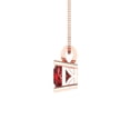 thumbnail image 3 of 0.5 ct Brilliant Princess Cut Solitaire Natural Garnet 14k Rose Solid Gold Everyday Affordable Designer Necklace Pendant with 18" Chain, 3 of 7