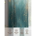 thumbnail image 3 of Abstract Turquoise Gold Sheer Curtains for Living Room Bedroom Modern Minimalist Art Sheer Curtains 96 Inch Long 2 Panels Set Light Filtering Curtain Window Treatments Drapes for Dining Room, 3 of 6